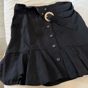 Banana Republic Black Button-Front Midi Skirt